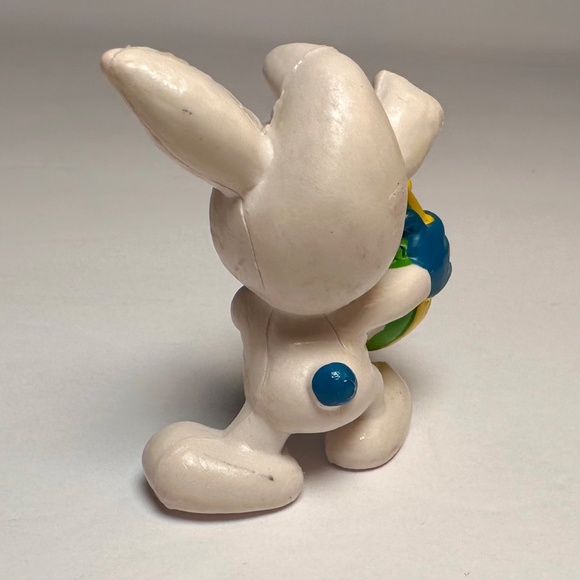 Vintage Easter Bunny Smurf Figurine 1982 Schleich Peyo Portugal Smurfs - Picture 3 of 5